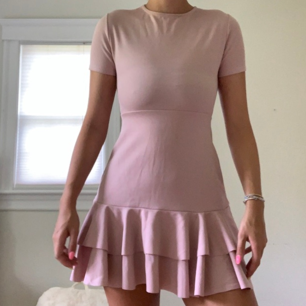 Criss-Cross Back Ruffle Dress